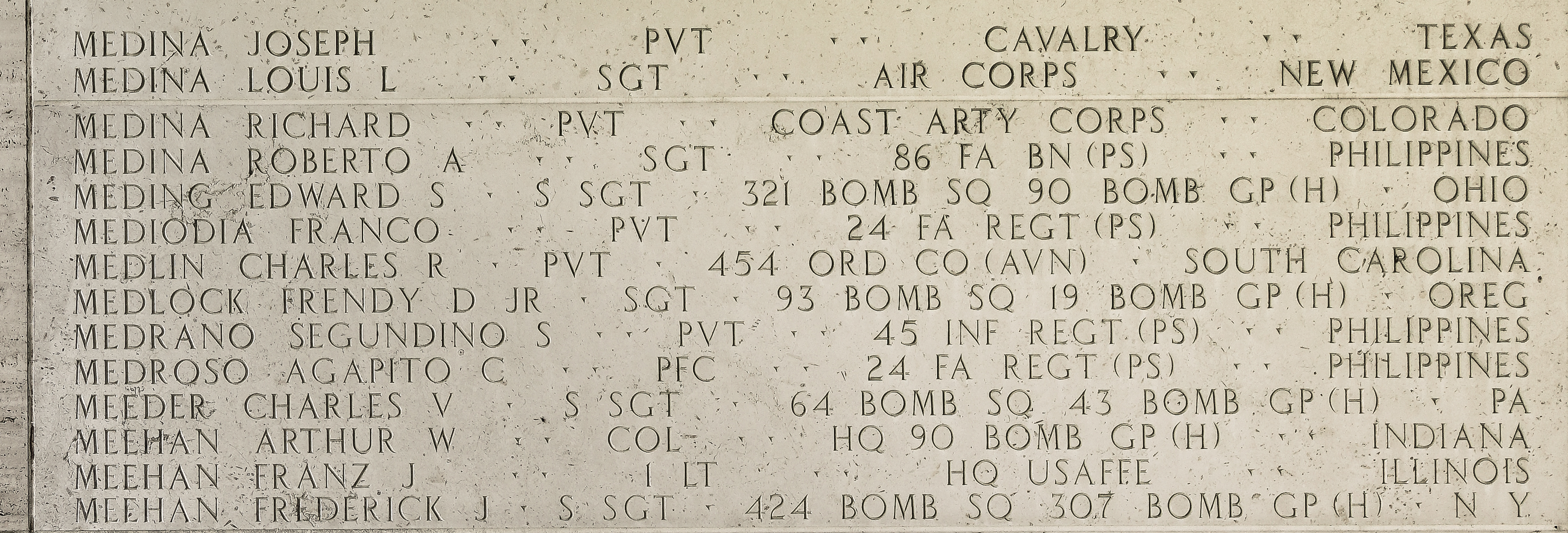 Franz J. Meehan, First Lieutenant